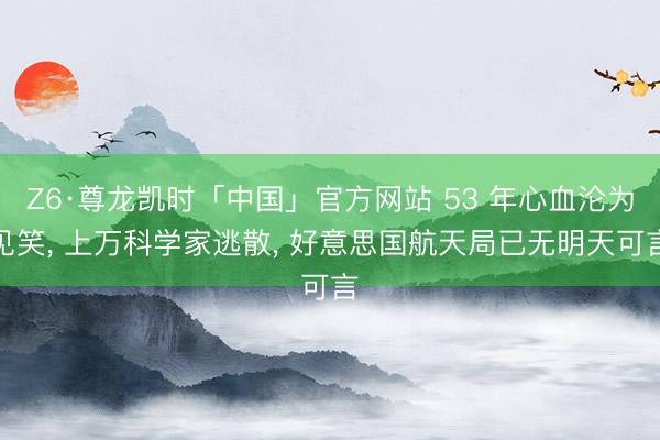 Z6·尊龙凯时「中国」官方网站 53 年心血沦为见笑， 上万科学家逃散， 好意思国航天局已无明天可言