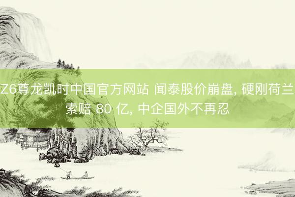 Z6尊龙凯时中国官方网站 闻泰股价崩盘， 硬刚荷兰索赔 80 亿， 中企国外不再忍