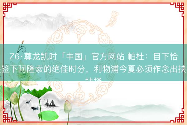 Z6·尊龙凯时「中国」官方网站 帕杜：目下恰是签下阿隆索的绝佳时分，利物浦今夏必须作念出抉择