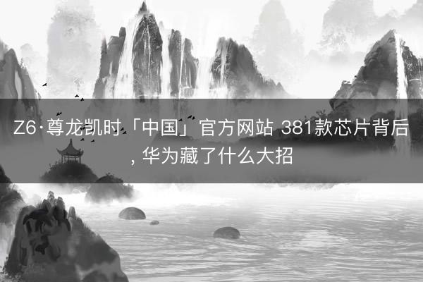 Z6·尊龙凯时「中国」官方网站 381款芯片背后， 华为藏了什么大招