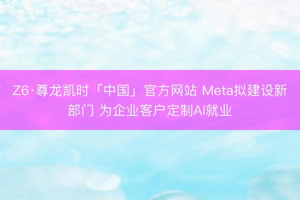 Z6·尊龙凯时「中国」官方网站 Meta拟建设新部门 为企业客户定制AI就业