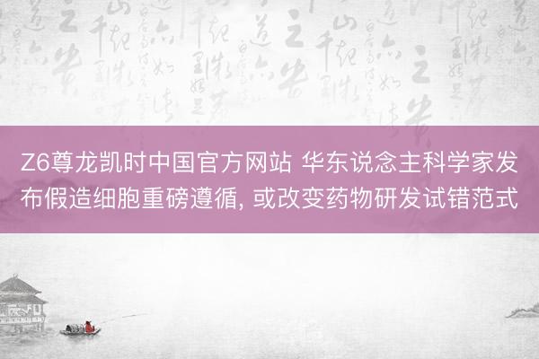 Z6尊龙凯时中国官方网站 华东说念主科学家发布假造细胞重磅遵循， 或改变药物研发试错范式
