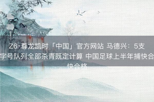 Z6·尊龙凯时「中国」官方网站 马德兴：5支国字号队列全部杀青既定计算 中国足球上半年捕快合格