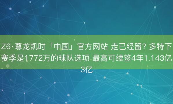 Z6·尊龙凯时「中国」官方网站 走已经留? 多特下赛季是1772万的球队选项 最高可续签4年1.143亿