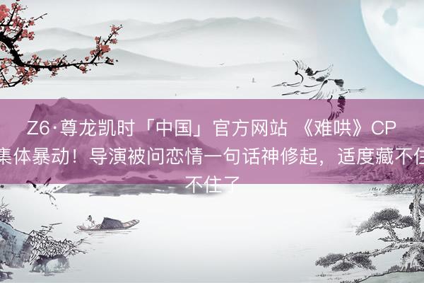 Z6·尊龙凯时「中国」官方网站 《难哄》CP粉集体暴动！导演被问恋情一句话神修起，适度藏不住了