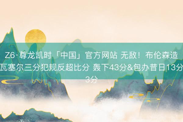 Z6·尊龙凯时「中国」官方网站 无敌!布伦森造瓦塞尔三分犯规反超比分 轰下43分&包办昔日13分