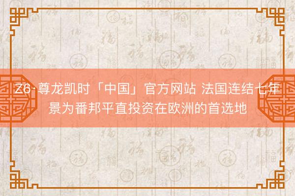 Z6·尊龙凯时「中国」官方网站 法国连结七年景为番邦平直投资在欧洲的首选地