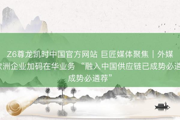 Z6尊龙凯时中国官方网站 巨匠媒体聚焦｜外媒：欧洲企业加码在华业务  “融入中国供应链已成势必遴荐”