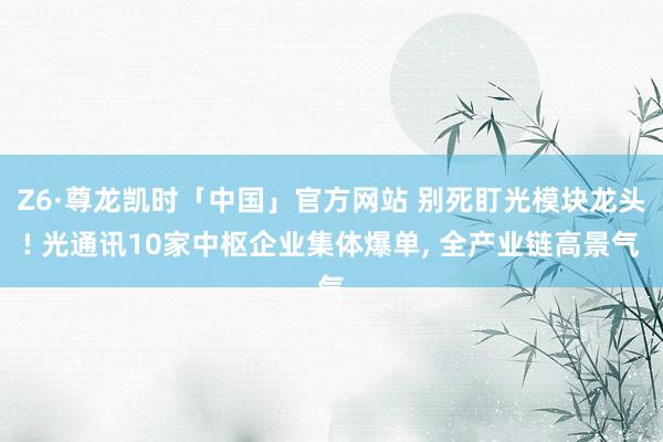 Z6·尊龙凯时「中国」官方网站 别死盯光模块龙头! 光通讯10家中枢企业集体爆单， 全产业链高景气