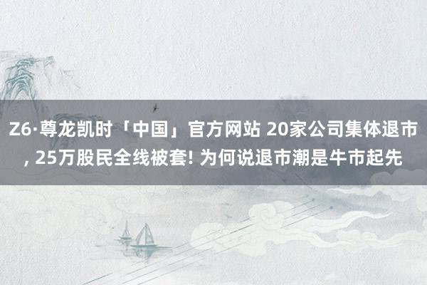 Z6·尊龙凯时「中国」官方网站 20家公司集体退市， 25万股民全线被套! 为何说退市潮是牛市起先