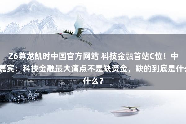 Z6尊龙凯时中国官方网站 科技金融首站C位！中外嘉宾：科技金融最大痛点不是缺资金，缺的到底是什么？
