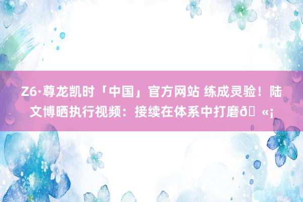 Z6·尊龙凯时「中国」官方网站 练成灵验!陆文博晒执行视频:接续在体系中打磨🫡